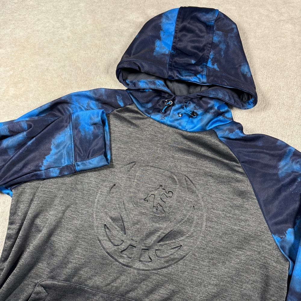 AND1 Hoodie Mens Medium Blue Grey Tie Dye Basketball Pullover Raglan ANM16JK10